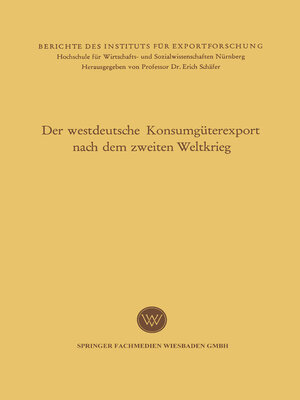 cover image of Der westdeutsche Konsumgüterexport nach dem zweiten Weltkrieg